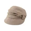 Moda Estilo Old Money Sombrero Octogonal de Ala Ancha Plisado Retro para Mujer, Versátil para Otoño e Invierno, Hace que la Cara Parezca Más Pequeña, Gorra Vintage de Repartidor