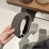 Diadema de Punto Trenzado Retro Ampliada Coreana Blanqueadora de Piel Otoño Invierno Versátil Alta Presión en la Parte Superior de la Cabeza Diadema de Lana Accesorio para el Cabello