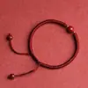 Pulsera de Hilo Rojo de Cinabrio Natural al por Mayor para Mujer, Cuentas Budistas del Año Zodiacal, Joyería Tejida a Mano para Hombres y Mujeres