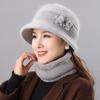 Chapéu de Inverno para Mulheres, Idosas, Chapéu de Lã Tricotado Quente com Forro de Fleece, Chapéu para Mãe de Meia-Idade e Idosa, Chapéu com Aba Larga e Proteção para Orelhas com Forro de Fleece