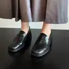 Versión de Piel de Oveja~Mocasines de Piel Genuina Súper Suaves para Mujer, Estilo Británico Retro para Primavera y Otoño, Zapatos Pequeños de Cuero, Zapatos Negros Planos para el Trabajo