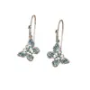 Ganchos para Orejas de Mariposa Azul Claro de Plata Pura 999, Diseño de Nicho de Lujo Ligero, Pendientes Estilo Bosque Ins para Mujeres, Pendientes de Resina para Cuidado del Oído