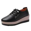 Zapatos de Plataforma Gruesa Nuevos de Otoño, Zapatos Populares Cómodos y Ligeros, Zapatos Casuales para Mujer de Cuero Genuino de Vaca, Zapatos Antideslizantes para Mamá