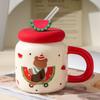 Caneca Chaleira Mini Água Kt Caneca Escritório Copo Cerâmico com Tampa Copo Doméstico para Bebida Presente de Alto Valor para Meninas