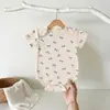 Mameluco de Manga Corta para Bebé Niña 2026, Estilo Primavera Algodón Puro Ropa para Recién Nacidos Niños y Niñas, Ropa de Casa Mameluco Nuevo