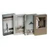Adornos de libros falsos simples y rústicos en tonos tierra, libros de imitación modelo delgado para decoración del hogar, decoraciones de libros decorativas estilo revista