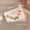 Pendientes Pequeños de Flor de Dopamina Juego de Seis Piezas Estilo Bosque Pendientes Lindos y Dulces para Mujer Combinación Simple Pendientes Versátiles