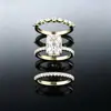 Anel stackable de prata de lei S925 europeu e americano, luxo leve, vintage, com moissanita, conjunto de anéis de casamento moderno e sofisticado para mulheres
