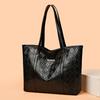 Bolso de mujer estilo nuevo, con costillas en relieve, de piel suave, tipo tote, bolso de hombro simple para el trabajo, versátil, casual, moderno, portátil, bolso grande