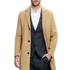Gabardina de moda para hombre transfronteriza al por mayor, moda europea y americana otoño e invierno, gabardina de longitud media, abrigo de lana para hombre talla grande
