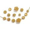 Cuentas Perforadas de Acero Inoxidable Separadores de Flor de Lavanda Colgante Dorado Collar Joyería DIY