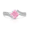 Anillo de Trébol de Cuatro Hojas con Corte Flor de Hielo de Piedras Preciosas de Colores Más Vendido en Xiaohongshu, Anillo de Trébol de la Suerte Chapado en Oro con Diamante de Alto Carbono, Dropshipping en Transmisión en Vivo