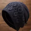 Nuevo Gorro de Lana Tejido de Invierno para Madres de Mediana Edad y Mayores, Forrado de Felpa y Engrosado, Gorro de Moda Estilo Otoño para Mujeres Mayores