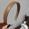 Faixa de cabeça vintage em couro PU estilo coreano para lavar o rosto, tiara elegante estilo francês para meninas, acessório de cabelo de luxo de alta qualidade