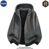 Moletom com Capuz e Cardigan de Alta Qualidade da Marca Nasa para Homens, Estação Primavera e Outono, High-End, Solto, Moderno, Jaqueta Versátil