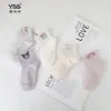 Meias Infantis Yishuangshuang Verão Malha Respirável Desenho Animado Sanrio Meias Curtas Algodão Penteado Estilo Coreano Meias Sem Costura para Meninas