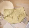 Ropa interior de mujer sin costuras elástica de cintura media con estampado floral, borde de encaje, algodón transpirable, bragas, entrepierna de algodón puro de grafeno