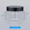 Botella Cuadrada Transparente de Boca Ancha de 150 ml con 68 Dientes, Botella para Mascarilla Cosmética, Contenedor de Botella de Crema de Plástico PET de 150 g