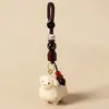 Llavero Colgante de Cordero Tallado en Madera Hecho a Mano Creativo Colgante para Bolso Exquisito Lindo Pequeños Adornos Colgantes de Regalo
