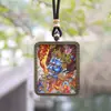 Thangka Polvilhado com Ouro Semi-Pintado à Mão Mahakala Deus da Riqueza Pingente de Thangka Colar de Ouro Feito à Mão Pingente Venda por Atacado