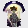 Verano Caricatura Chica Mágica Impresión 3D Transfronterizo Nuevo Damas Adultos Niños Casual Manga Corta Venta Directa de Fábrica