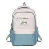 Nueva Mochila Escolar para Estudiante de Secundaria Femenina Mochila Nueva de Gran Capacidad Estampado de Letras Versión Coreana Color de Contraste Estudiante Universitario