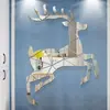 Adesivos de Parede 3D Cabeça de Veado de Natal Adesivos Decorativos de Acrílico para Corredor Hotel Sala de Estar Simples Nórdico Espelho Adesivos Tendência