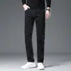 2026 Primavera, Otoño e Invierno Jeans Gruesos Forrados de Polar Jeans de Negocios Jeans Rectos Elásticos de Moda para Hombre