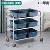 Carrito de Entrega de Alimentos de Acero Inoxidable Engrosado, Carrito de Recogida de Vajilla de Hotel, Carrito de Servicio para Restaurante, Carrito Comercial Móvil de Tres Pisos para Hotel de Doble Piso