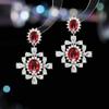 Pendientes de plata s925 con aguja, ligeros, de lujo y de alta calidad, con incrustaciones de circonitas y gotas de agua brillantes, accesorios para vestidos de novia y banquetes.