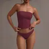 Verano Transfronterizo Ropa Popular Europea y Americana para Mujer Ajustada Color Sólido Sin Tirantes Sexy Top Y2K Hot Girl Amazon