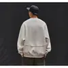 Moletom Masculino Gola Redonda Simples com Letras Estilo Americano para Primavera e Outono 2025 Moda Tendência Casual Versátil Jaqueta Masculina High Street