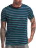 Camiseta de manga corta para hombre, estilo clásico de verano a rayas con cuello redondo, para uso diario, para Europa y Estados Unidos, 2025