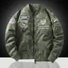 Jaqueta de voo masculina jaqueta de trabalho, vestuário de trabalho estilo americano, gola bomber, jaqueta leve para primavera e outono