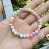 Pulsera para Niñas Colorida Color AB Lindas Cuentas Acrílicas Cuentas de Colores Pulsera de Corazón Pulsera de Flor