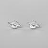 Pendientes de plata de ley 925 para mujer, elegantes pendientes de hoja, sencillos, joyería de plata de ley de moda coreana.