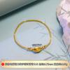 Pulsera Elástica de Cordón con Cuentas Ligeras Color Dorado Electrochapado en Plata Pura 999, Joyería Rica y Lujosa Hecha a Mano con Cuentas Láser de Caparazón de Tortuga