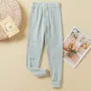 Pantalones cálidos para niños otoño e invierno leggings rodilleras para niñas pantalones largos niños medianos y grandes sin costuras Ropa para el hogar Niños pantalones de algodón y lana