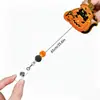Clip de insignia retráctil de fácil extracción giratorio de acrílico con cuentas de fantasma, castillo, calabaza y purpurina para Halloween