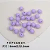 Colección de Cuentas Redondas Acrílicas de Color Sólido Pulsera Collar Cadena para Teléfono Móvil Cuentas Agujero Recto Básico Joyería Colorida Cuentas Sueltas