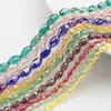 Contas ovais de vidro cristalino, contas de cristal facetado, acessórios para joias DIY, acessórios para sapatos e roupas, miçangas tipo arroz com furo reto na cor AB