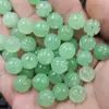 Calabaza verde fruta cuentas jade cuentas sueltas jade cuarcita verde guisante melón de la suerte pulsera collar accesorios de joyería cuentas hechas a mano