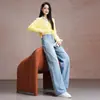 Jeans feminino largo, moderno e estiloso, novo modelo primavera, outono, inverno 2026, cintura alta, modelagem que emagrece, solto, calça de perna reta para mulheres de meia-idade