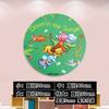 Biblioteca de Libros Ilustrados en Inglés Decoración de Pared Pintura Guardería Lectura en Familia Biblioteca Escaleras Mural Diseño Pintura Colgante Redonda