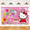 Decoração de Festa de Aniversário para Cachorro Yugui Banner de Aniversário Sanrio Tecido de Fundo de Aniversário Fundo de Foto para Festa Tapeçaria