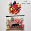 Anel de Toalha Infantil, Elásticos de Cabelo, Elásticos de Cabelo Elásticos Que Não Danificam o Cabelo, Elásticos de Cabelo de Alta Elasticidade, Bolsa de Armazenamento com 100 Elásticos de Cabelo