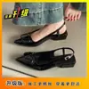 Sandálias Baotou com Tira no Tornozelo Sapatos de Salto Único da Moda Meias Pantufa Estilosas Sandálias Elegantes de Bico Fino Estilo Fada Francesa Novidades de Verão 2026