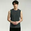 Camiseta regata de algodão puro de peso pesado (260g) para homens, sem mangas para esportes, fitness, basquete, cor sólida, camiseta íntima de algodão com ombros largos