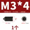 Conjunto de Parafusos Sextavados Pontiagudos Sem Cabeça de Aço Inoxidável 304 Preto M4 M5 M6 M8 M10