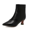 Nuevas Botas de Tobillo de Moda con Bloques de Color y Punta Fina Botas Martin Botas de Montar Botas de Tacón Medio Talla 40-50 Tallas Grandes Botas de Comercio Exterior